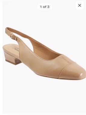 Trotters Nude Slingback Block Heel Pumps